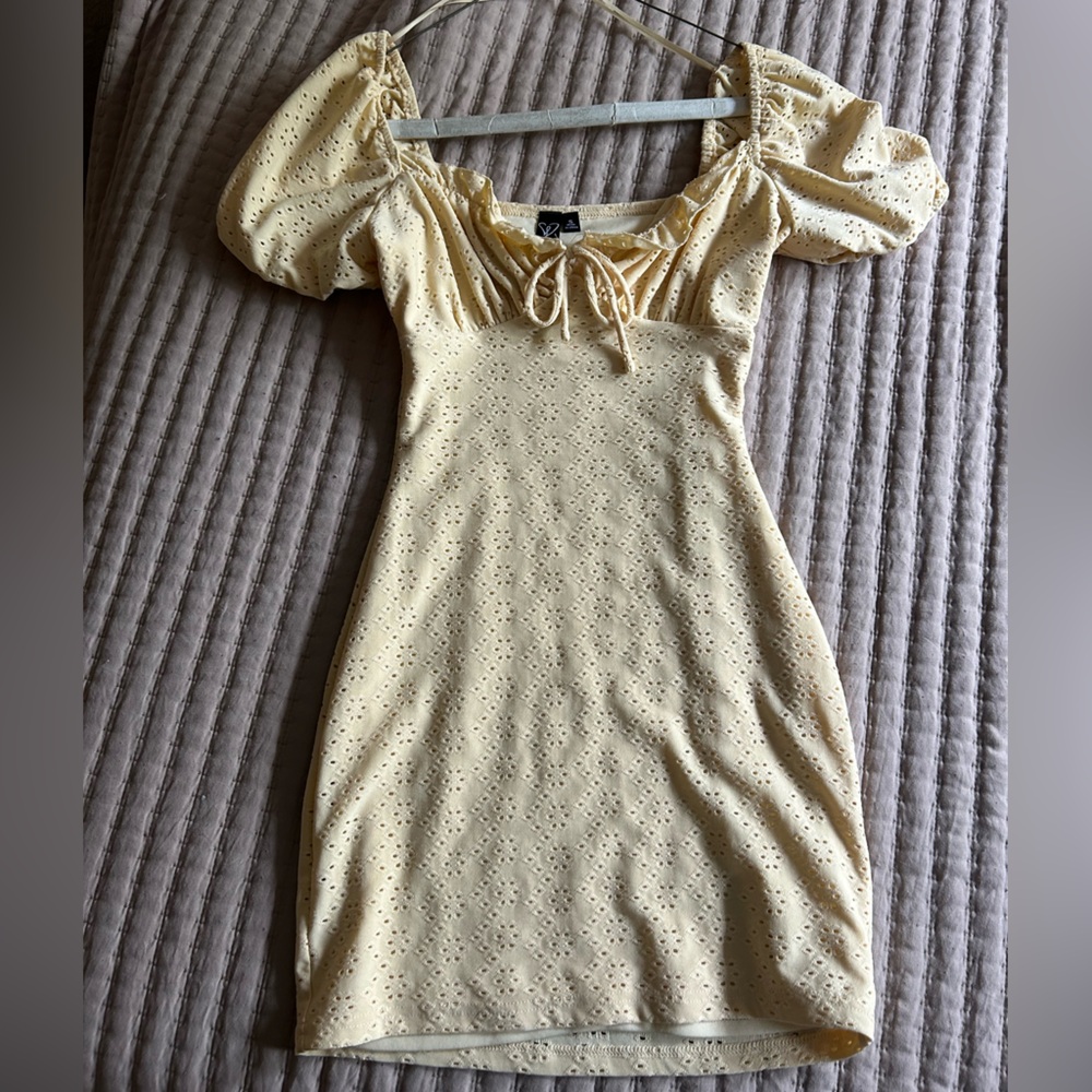 Yellow mini dress